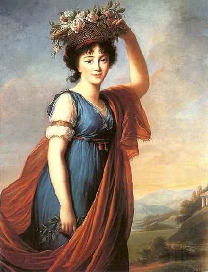 eisabeth Vige-Lebrun Princess Eudocia Ivanovna Galitzine as Flora Norge oil painting art